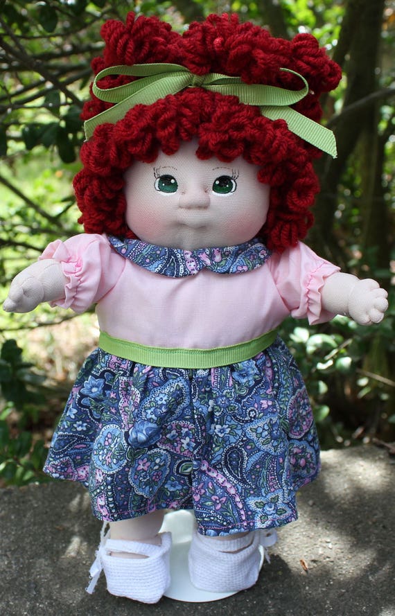 Handmade fabric doll 10 tall