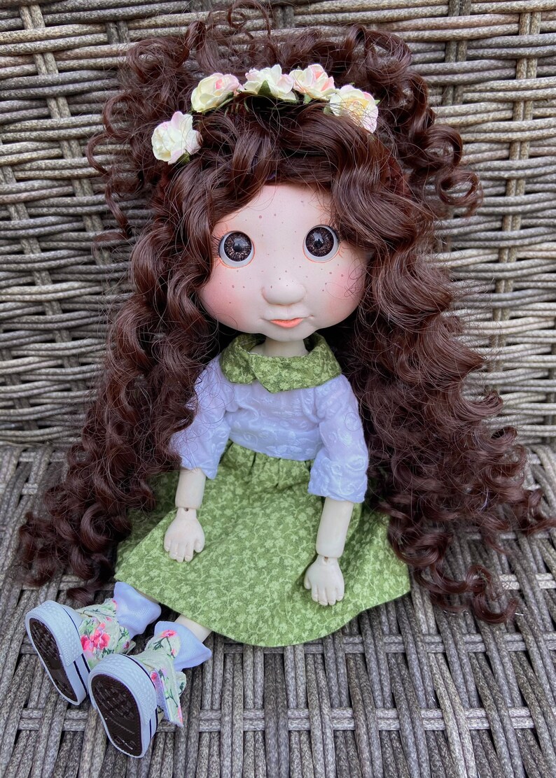 OOAK BJD Doll, Ball Jointed Dolls Full Set, Handmade Custom Art, Collectible Girl for Boudoir Decor image 9