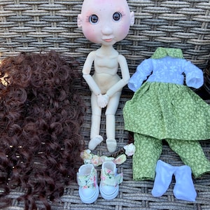 OOAK BJD Doll, Ball Jointed Dolls Full Set, Handmade Custom Art, Collectible Girl for Boudoir Decor image 10