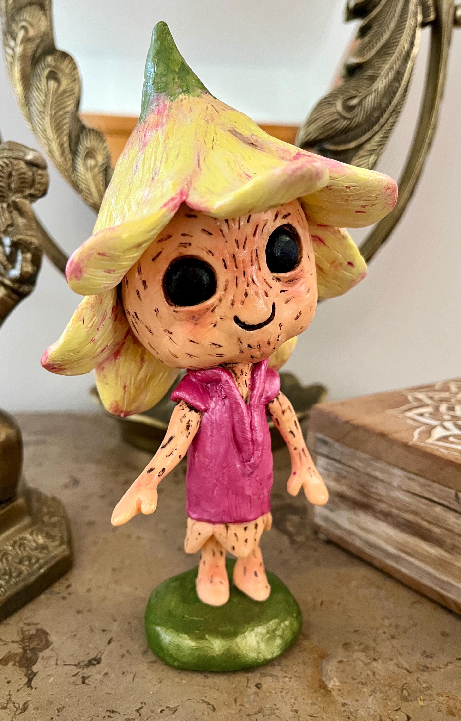 Handmade Flower Pixie Art Doll, Fantasy Creature, Whimsical Forest ...