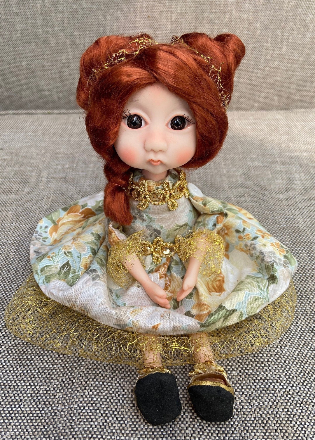 Hand Sculpted Polymer Clay Art Doll, OOAK Art for Home Decor, Doll