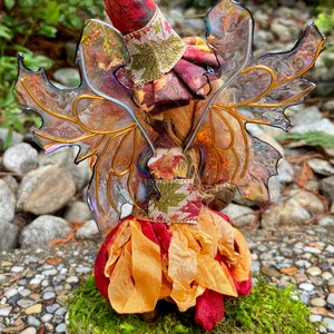 OOAK Witch Fairy Doll Apple Picking, Cute Fall Decor, Handmade Fairies, Unique Figurines for Autumn Decorations, Faerie Art Dolls image 5