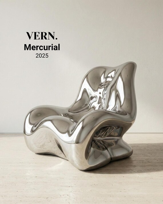 Mercurial Sculptural Chrome Accent Chair | Modern Fiberglass Designer Chair for Interior & Outdoor Spaces