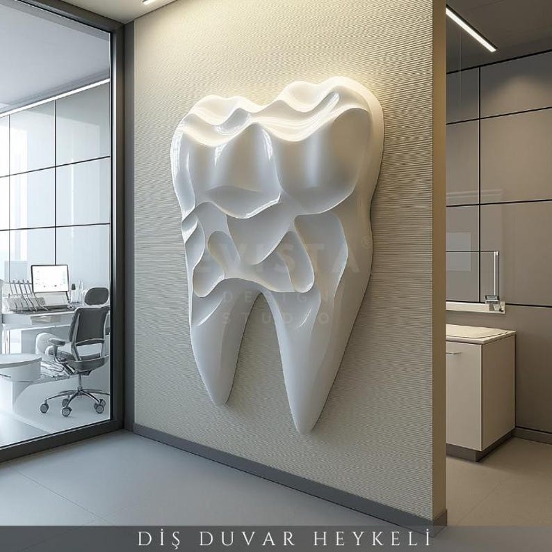 Tooth Wall Decor Sculpture 5 for Dental Clinic – Unique 3D Wall Art for ...