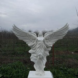 Seraphina Angel Sculpture | Large Winged Female Statue | Modern Outdoor or Indoor Art | Spiritual Garden Decor | 170x190 cm (66.9x74.8 inch)