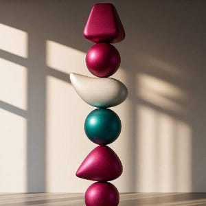 Tall Abstract Totem Sculpture – 180cm Handmade Fiberglass Art – Modern Colorful Statement Piece for Home, Office & Gallery Decor