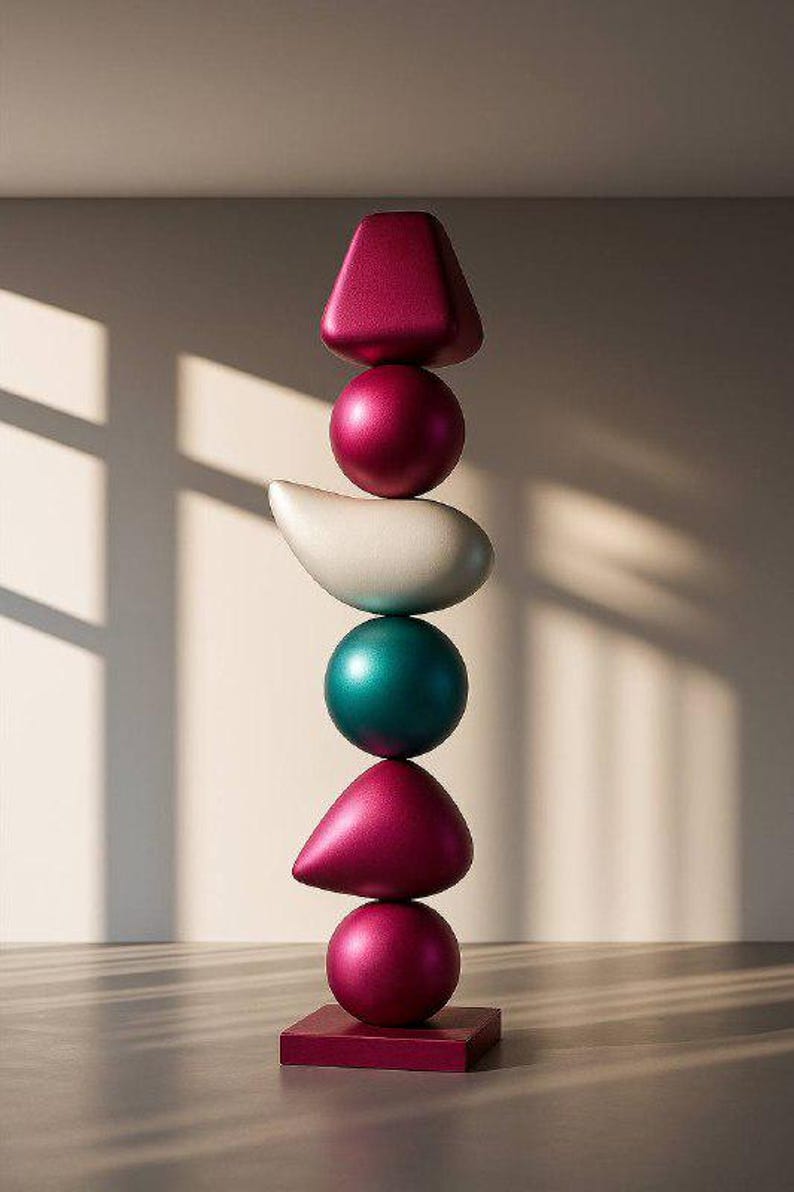 Tall Abstract Totem Sculpture – 180cm Handmade Fiberglass Art – Modern ...