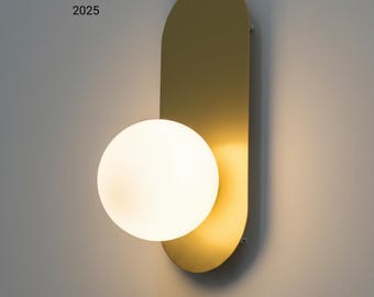 Luna Wall Sconce | Opal Glass Globe and Metal Wall Light | Minimal Modern Lighting Fixture