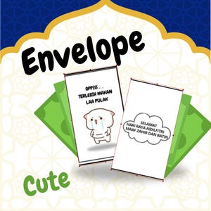 Sobre de dinero Raya divertido y adorable: sobre imprimible con emojis / sobre para Eid DIY / diseño plegable A4 - descarga instantánea