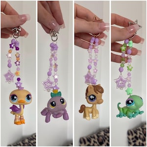 Petshop charms keychains in customizable beads and charms