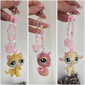 Petshop charms keychains in customizable beads and charms