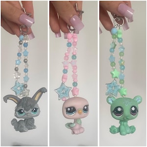 Petshop charms keychains in customizable beads and charms