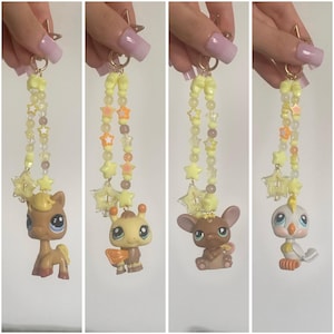 Petshop charms keychains in customizable beads and charms