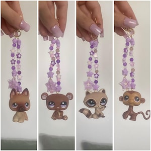 Petshop charms keychains in customizable beads and charms