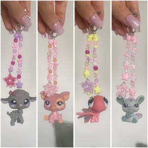 Petshop charms keychains in customizable beads and charms