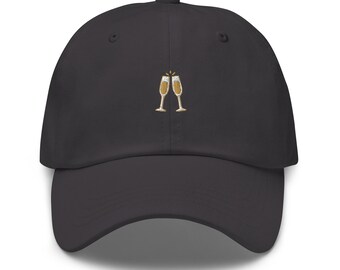 Champagne hat bachelorette dad cap Champagne Bottle Dad Hat: Pop Art Graphic, Wine Lover Gift  main image 3