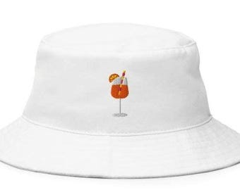 Aperol Spritz Embroidered Hat | Spritz Lover | Aperol Bucket | Day Drinking | Minimalist Cocktail | Summer Vibes Cap | Aperitivo | Vacation