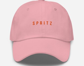 Embroidered SPRITZ Hat – Minimalist Style, Adjustable Hat, Several Colors, Aperol Spritz, Brunch Apparel, Wine Lover Gift