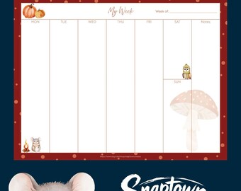 Printable Seasonal Weekly Planner Sheets | 4 Designs, 8.5x11" (PDF Download)