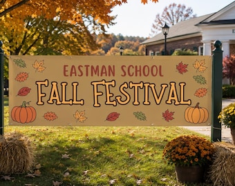 Customizable Fall Festival Banner Template | 6x2 ft. Canva Design (Digital Download)