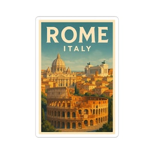 Vintage Rome Stickers: Italian Travel Decor, Laptop Decals