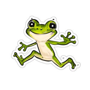 Frog Die-Cut Stickers - Fun Decor for Laptops, Water Bottles, and Journals, Great for Kids and Nature Lovers, Gift for Birthdays, Back [...]