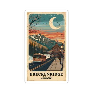 Breckenridge Colorado Ski Resort Water Bottle Stickers, Snowboard Decals, Mountain Adventure Labels, Ski Trip Scrapbooking, Winter Sports