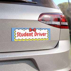 Student Driver Car Magnet: Safety Reminder, Weather-Resistant Vinyl