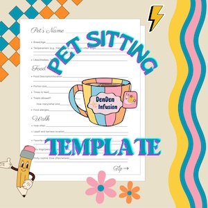 Pet Sitting Template, Printable Pet Care Form, Dog and Cat Sitting Instructions, Instant Download, Pet Sitting Checklist Template