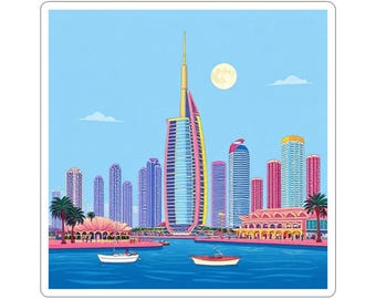 Dubai Kiss-Cut Stickers, Travel Sticker, UAE Souvenir, Laptop Decal, Notebook Decoration, Scrapbook Supplies