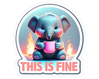 Cute Elephant Kiss-Cut Stickers - Perfect for Laptops, Water Bottles, Journals, Gifts, Decor
