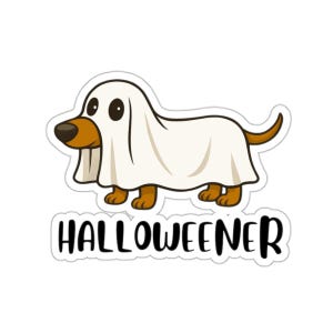 Halloween Puppy Die-Cut Stickers: Water-Resistant Vinyl, Laptop Decals