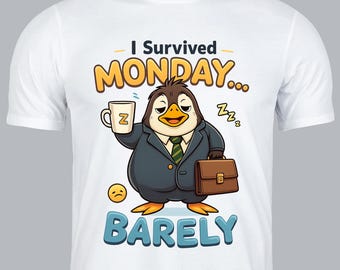 Chill Pinguin Montag T-Shirt: Lustiges Büro Humor T-Shirt