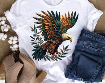 Eagle Graphic T-Shirt: Nature Inspired Bird Art, Unisex Softstyle Tee