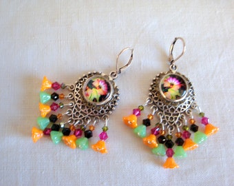 bohemian earrings  boucles d'oreilles bohême fait main