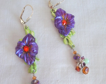 violets earrings boucles d'oreilles les violettes printemps 2023