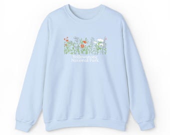 Yellowstone National Park Embroidered Crewneck Sweatshirt, Unisex Fit