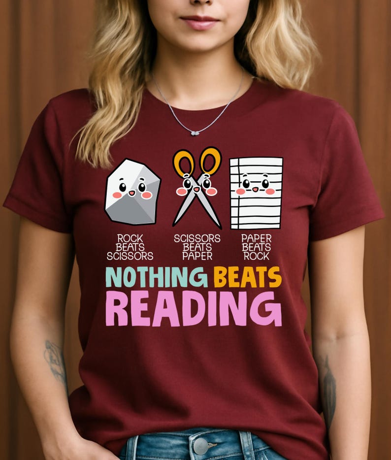 Nada supera la lectura PNG - Lindo amante de los libros Clipart - Descarga digital de alfabetización docente imagen 2
