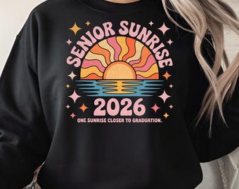 Senior Sunrise 2026 Retro Graphic, Graduation Shirt PNG (Digital Download)