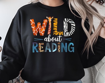 Wild About Reading PNG – Safari Classroom Art, Teacher Literacy Design (Digital Download)