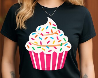 Sprinkle Cupcake PNG Clipart, Dessert Illustration (Digital Download)