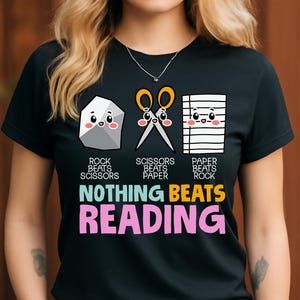 Nada supera la lectura PNG - Lindo amante de los libros Clipart - Descarga digital de alfabetización docente imagen 1