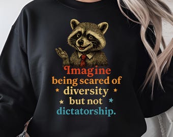 Political Satire Raccoon PNG, Diversity Quote (Digital Download)