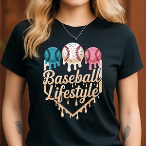 Baseball Lifestyle PNG, Dripping Ice Cream Baseball Digital Download, Summer Sports Fan Clipart for Shirts and Crafts
