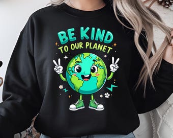 Sei nett zu unserem Planeten PNG | Erde Cartoon Clipart, umweltfreundlich (digitaler Download)