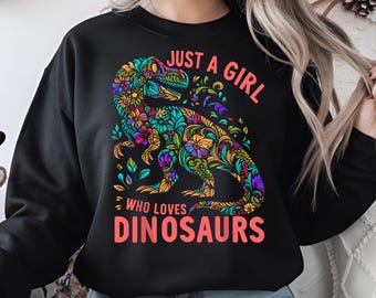 Floral T-Rex Dinosaur PNG – Girly Prehistoric Art (Digital Download)