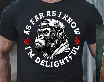 Diseño de ropa urbana de gorila enojado: camiseta con frase sarcástica (descarga digital)