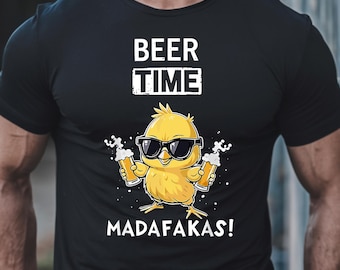 Madafakas - Pollito divertido bebiendo cerveza PNG / Descarga digital / Pollito bebiendo cerveza / Diseño de fiesta para camisetas, tazas y más