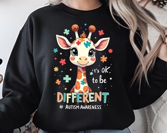 Autism Awareness Giraffe Clipart PNG | Puzzle Piece Design (Digital Download)