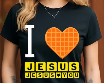I Love Jesus Waffle PNG, Funny Christian Foodie Digital Download, Faith Humor Sublimation Clipart